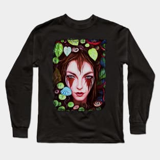 Floral Witch Girl Long Sleeve T-Shirt